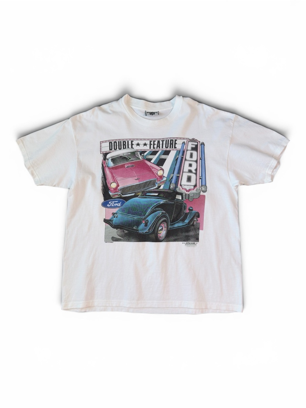 Vintage 1993 Ford Double Feature Tee XL USA Made Lee Total Cotton Graphic Shirt